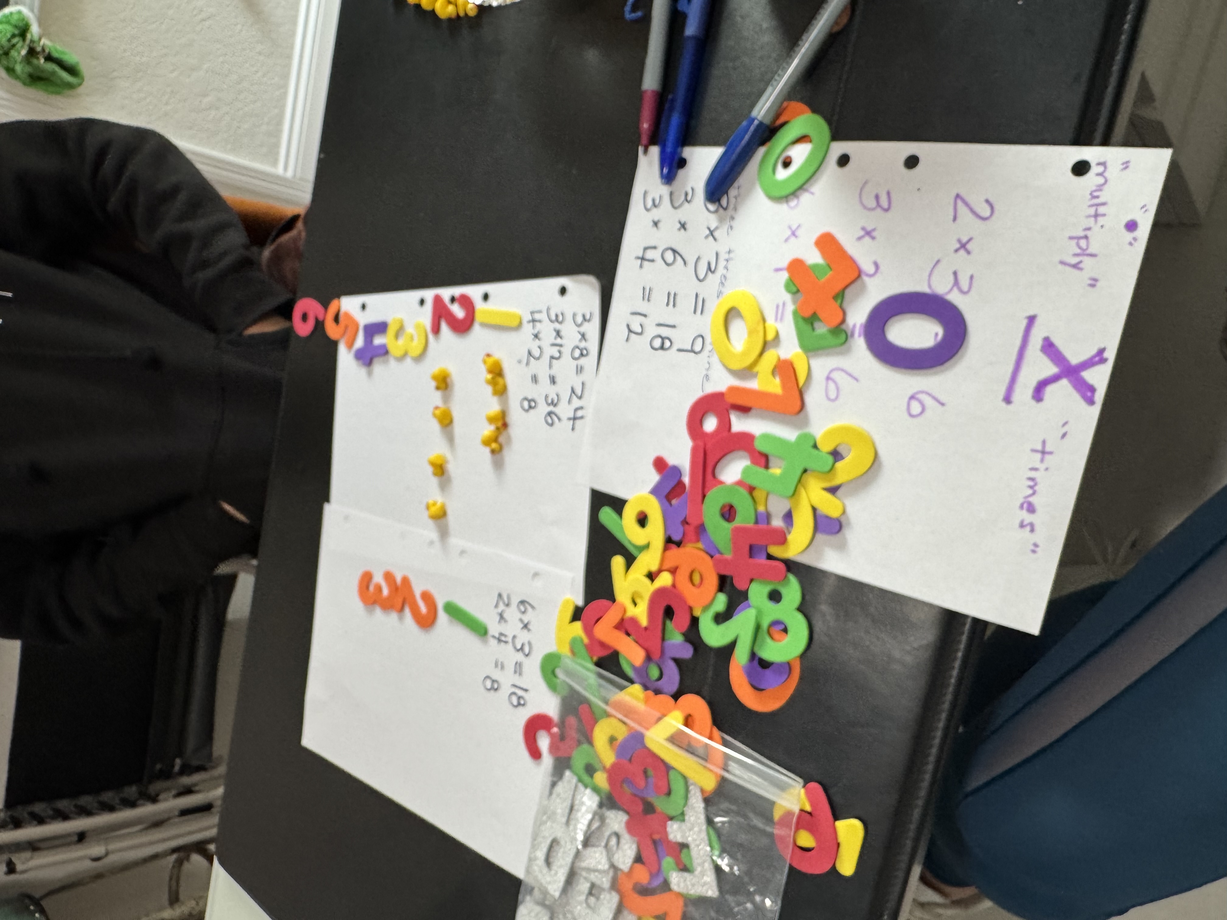 Colorful foam numbers math session