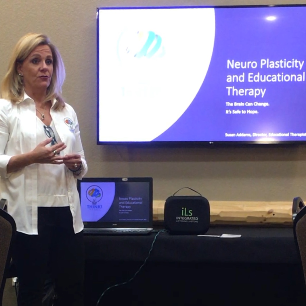 Susan presenting Neuro Plasticity and Educational Therapy