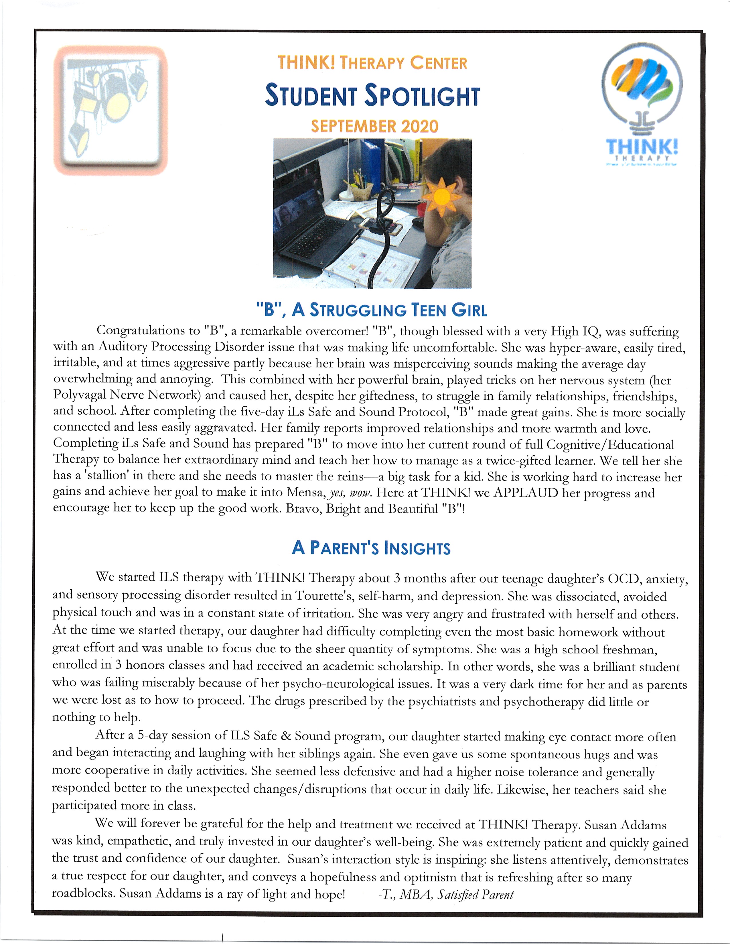 Student Spotlight B - September 2020